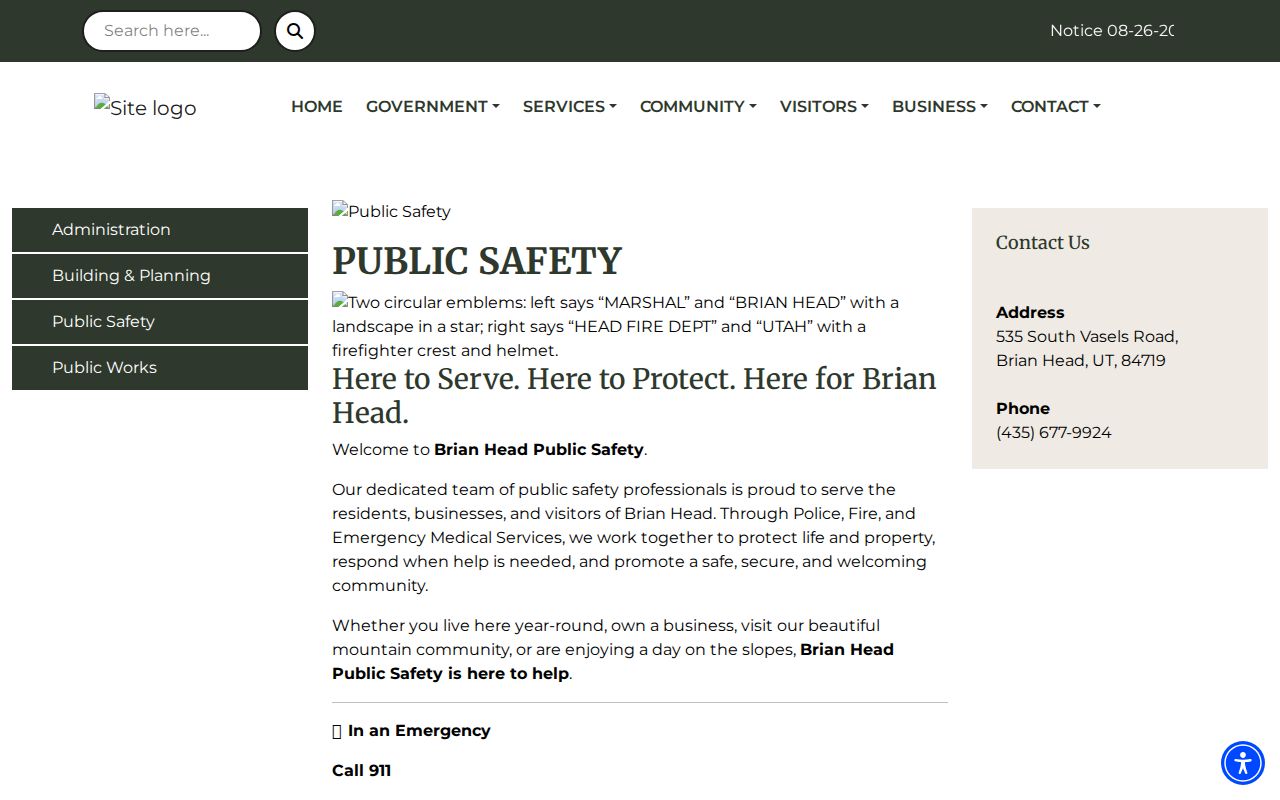 Iron County municipal warrant service comparison at Brian Head Public Safety